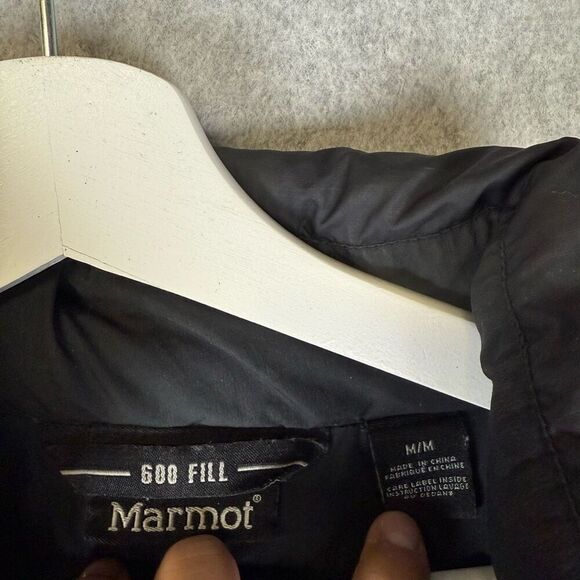 Marmot womens Aruna Medium Zip Front Duck Down Puffer Jacket Black 600 Fill Pock - Picture 3 of 9